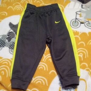 Nike Kids Gray and Yellow Play Joggers